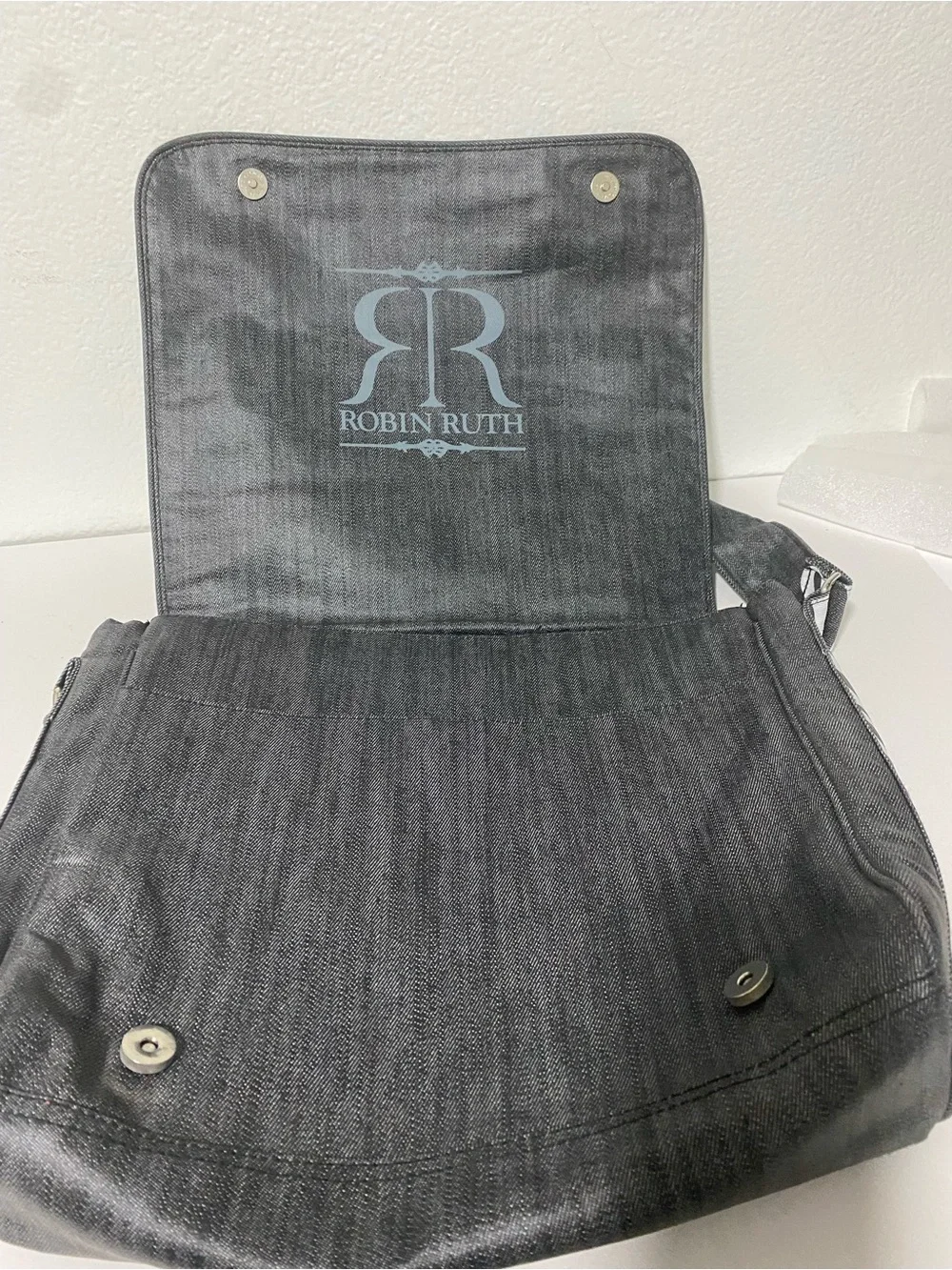 Black & Gray Photo-Print Messenger Bag